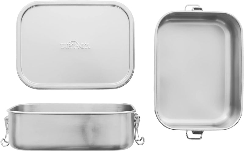 Tatonka Edelstahl Brotdose Lunch Box 1 Lock (800 ml / 1000ml) - Brotbox mit Bügelverschluss - unzerb