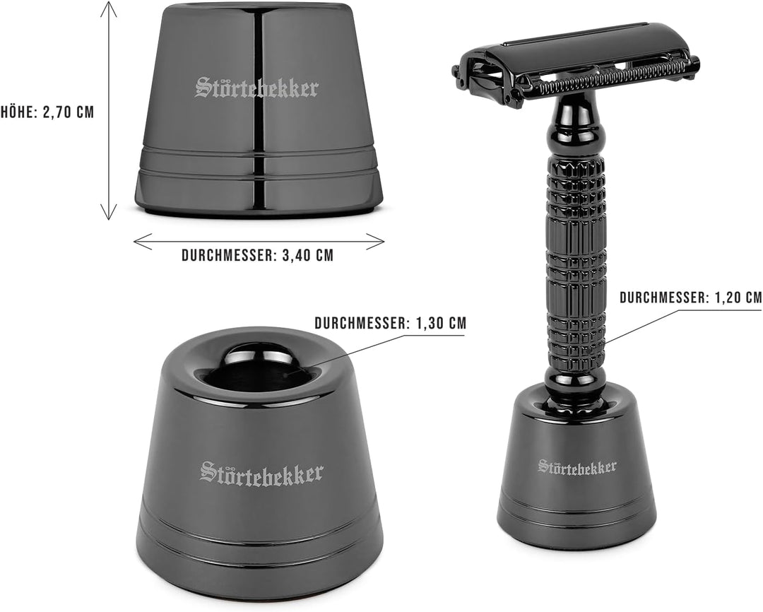 Störtebekker® Premium kleiner Rasierständer im Set mit Störtebekker Rasierhobel - hochwertiges Zubeh