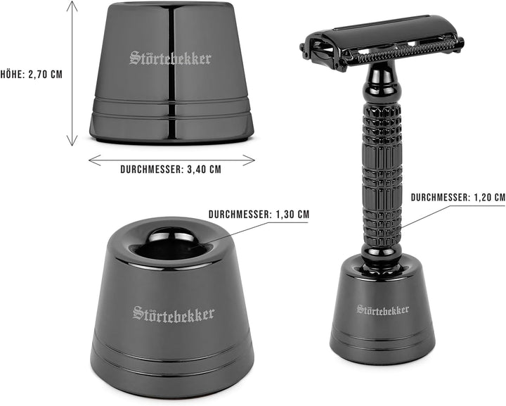 Störtebekker® Premium kleiner Rasierständer im Set mit Störtebekker Rasierhobel - hochwertiges Zubeh