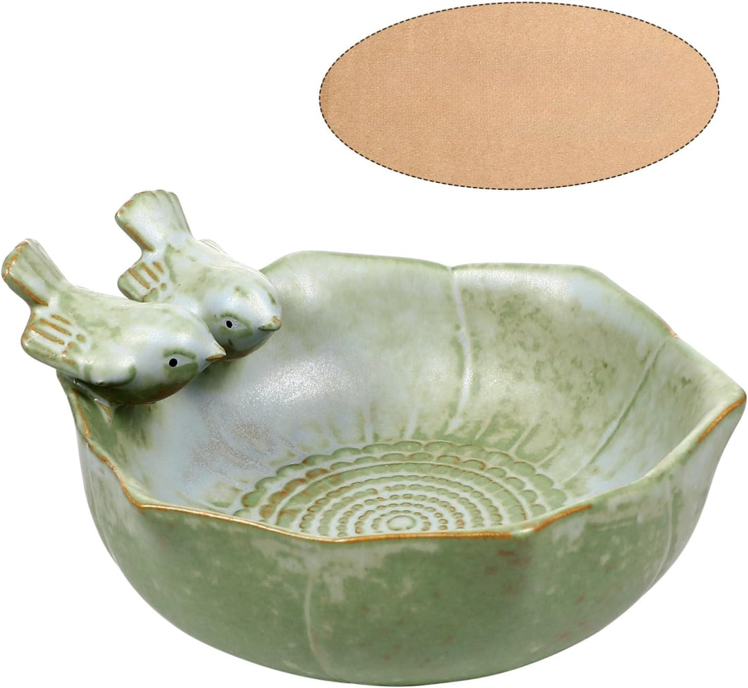 Hemoton Vogeltränke Keramikschale Wildfinken Vogelfutterstation Wasserbäder für Garten Aussen Hof De