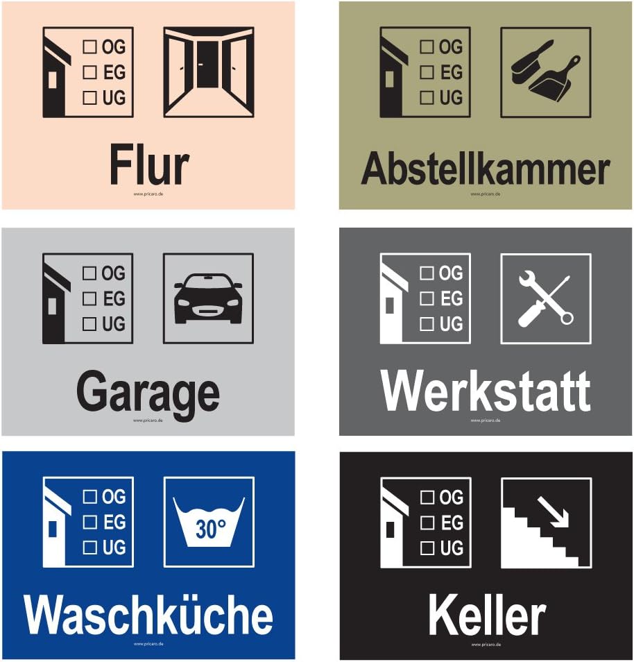 PRICARO Umzugsaufkleber "Komplettpaket Haus", 180 Stück Komplettpaket Haus - 180 Stück, Komplettpake