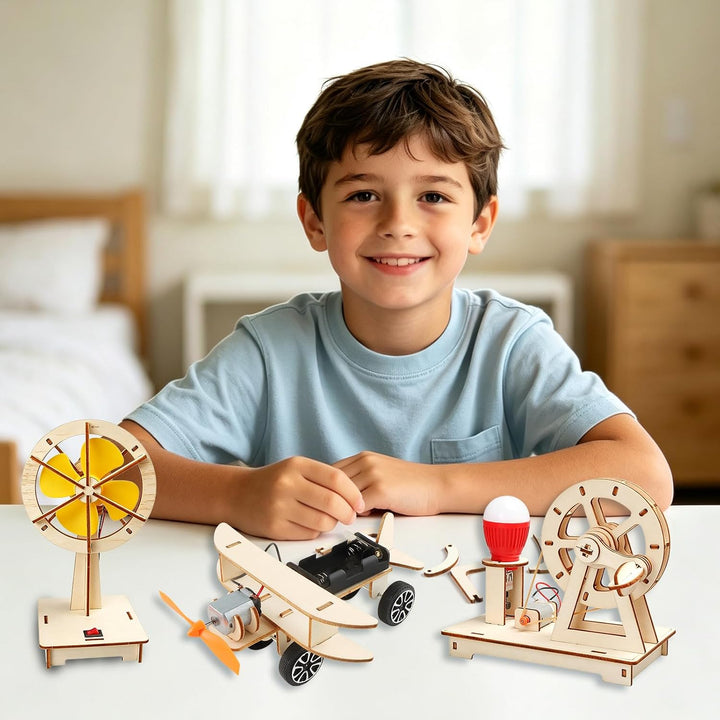 4 Stück Experimente für Kinder Elektronik Baukasten DIY STEM Spielzeug, 4 Stück