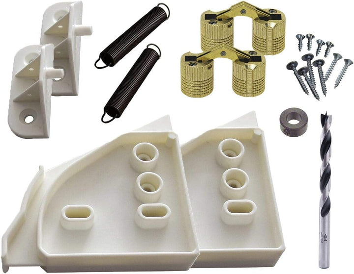 Blendenbeschlag f. Geschirrspüler mit Einbohrscharnier, Bohrer & Tiefenanschlag inkl. Scharnier, Boh