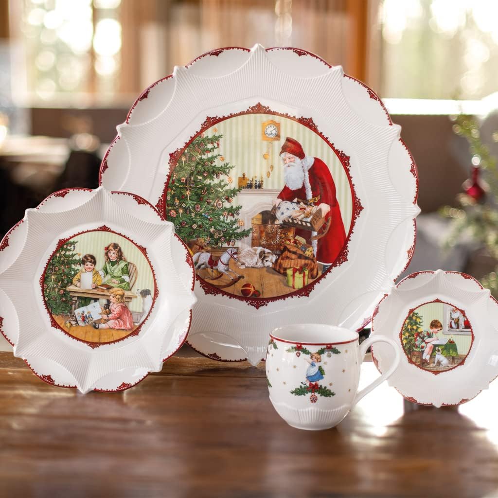 Villeroy & Boch 14-8332-2241 Gebäckteller, Porzellan, Weiss/Bunt Gebäckteller Santa Gross Weiss / Bu