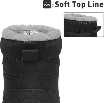 Mishansha Unisex Winterschuhe Winterstiefel mit Warm Gefüttert, Gr. 36-48 38 EU Tinte Schwarz, 38 EU