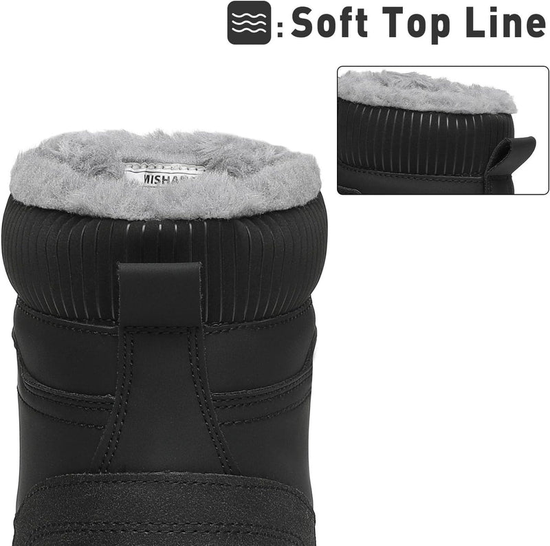Mishansha Unisex Winterschuhe Winterstiefel mit Warm Gefüttert, Gr. 36-48 38 EU Tinte Schwarz, 38 EU