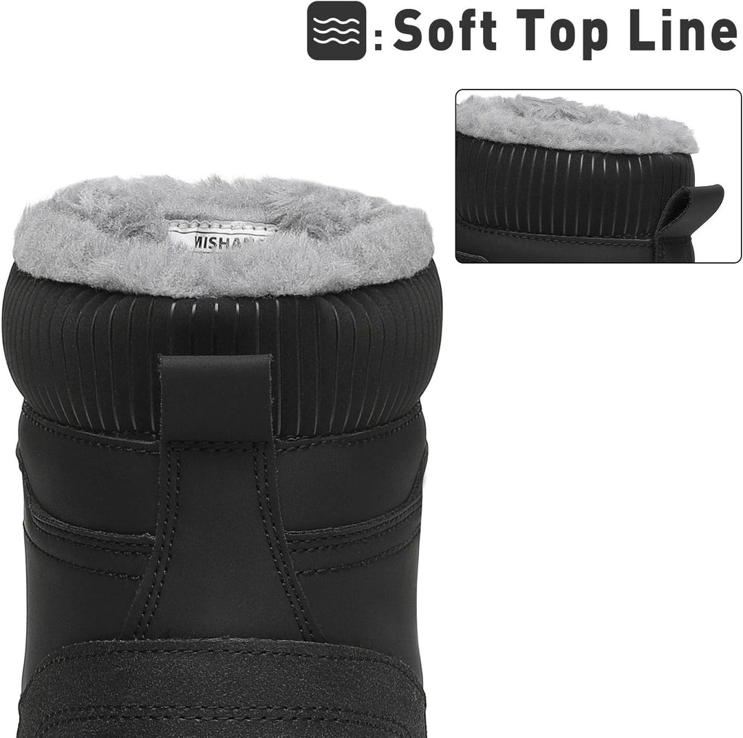 Mishansha Unisex Winterschuhe Winterstiefel mit Warm Gefüttert, Gr. 36-48 37 EU Tinte Schwarz, 37 EU