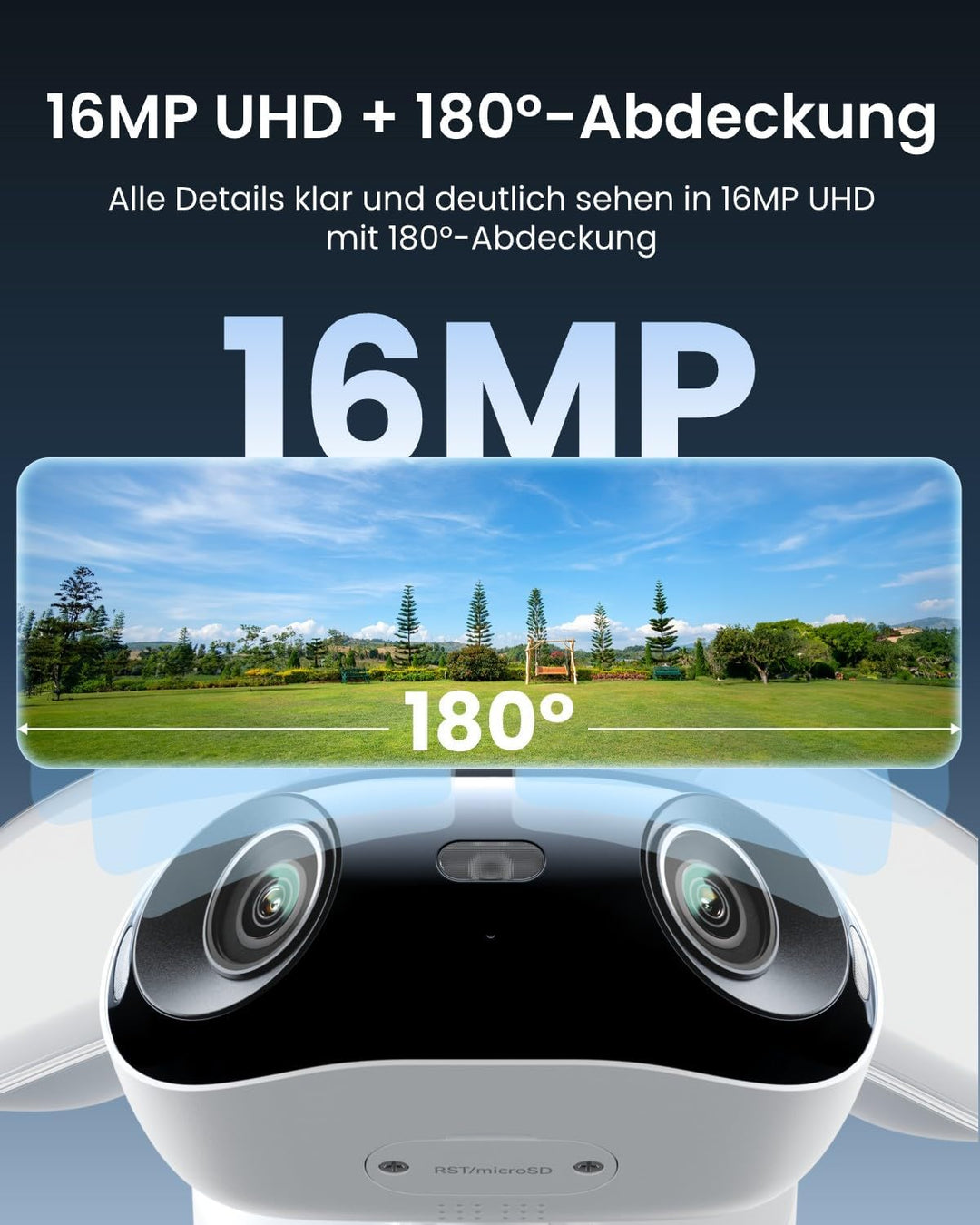 Reolink 16MP PoE Überwachungskamera Aussen mit 180° Dual-Objektiv, 2800 Lumen Beleuchtung, Vollfarb-