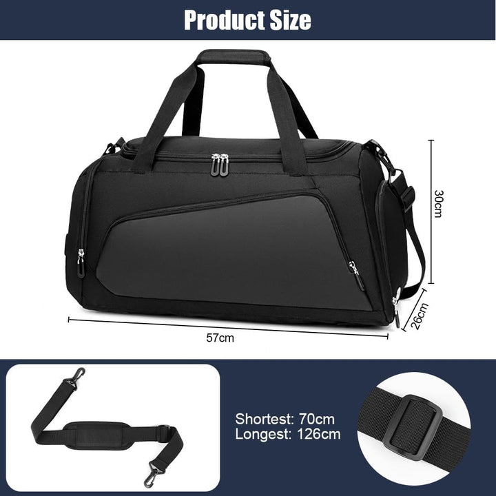 Sporttasche Reisetasche, Sport Duffel Bag mit Schuhfach, Nassfach, wasserdichte Übernachtungstasche,