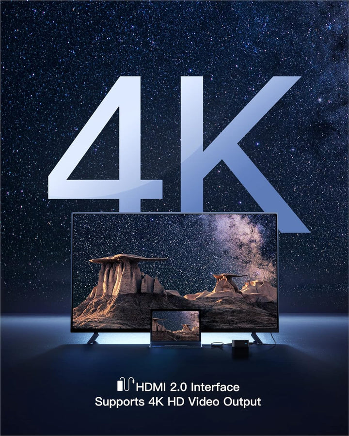 Inateck USB C Hub mit 10 Anschlüssen, USB 3.2 Gen 2 Geschwindigkeit, 50 cm Kabel, HB2026