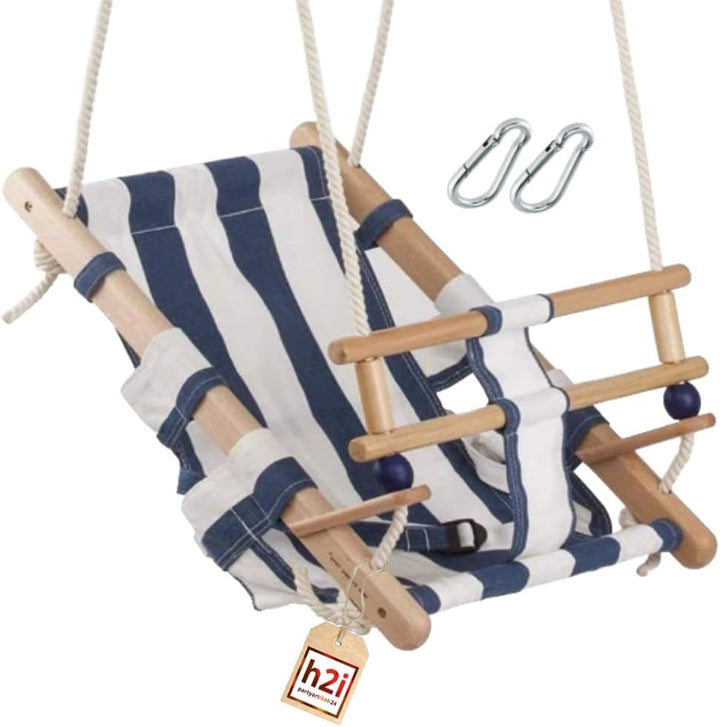h2i Babyschaukel mit Haltegurt | Kinderschaukel aus wetterfestem Stoff | Kleinkindschaukel für Indoo