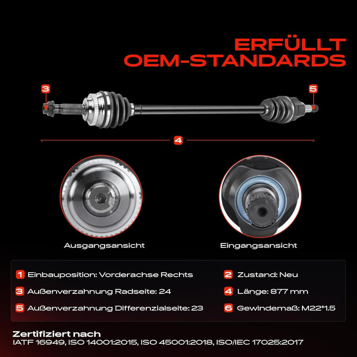 Frankberg Antriebswelle Vorne Rechts Kompatibel mit Yaris P1 NCP1 NLP1 SCP1 1.3L 1.4L 1.5L 1999-2005