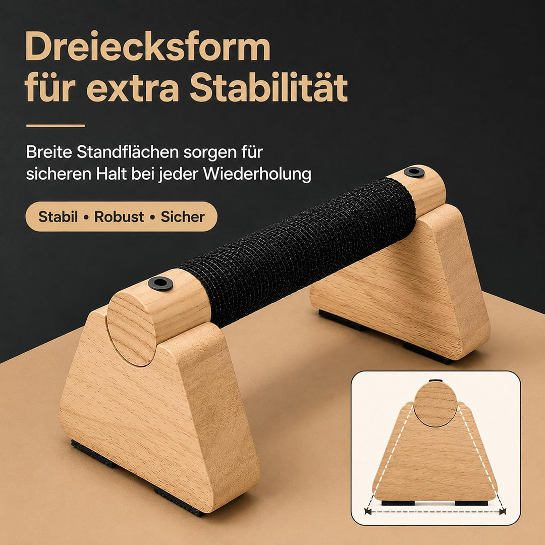 Premium Liegestützgriffe aus Holz – Parallettes für Calisthenics &amp; Krafttraining, Handstand Blöcke &amp;