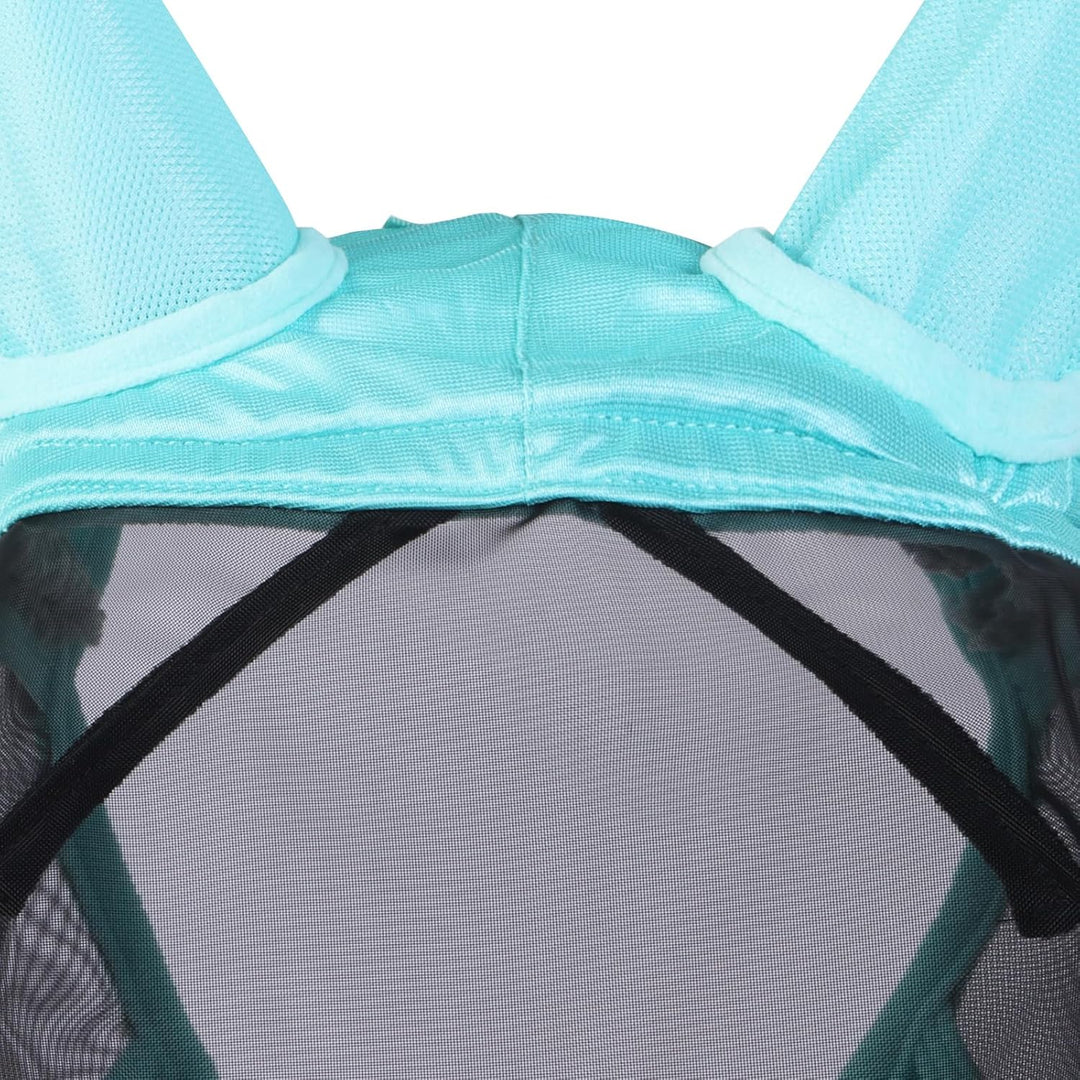 CareMaster Pro Luminous Pferde Fliegenmaske Standard mit Ohren UV-Schutz für Pferde-Sommer Minze (M)
