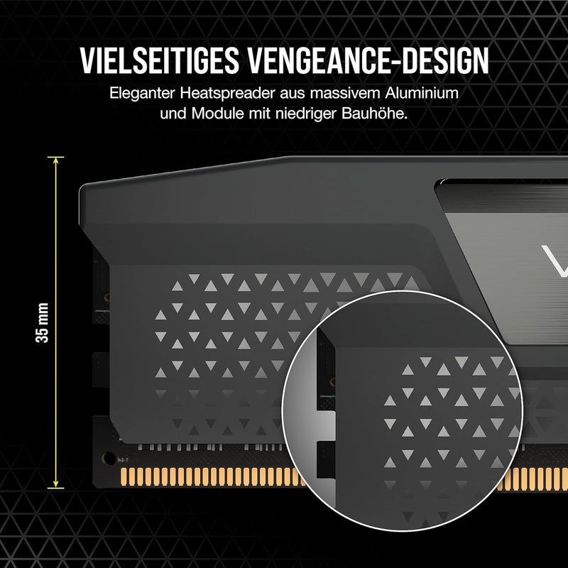 CORSAIR Vengeance DDR5 RAM 64GB (2x32GB) 6000MHz CL30 AMD Expo iCUE Kompatibel Computer Speicher - G