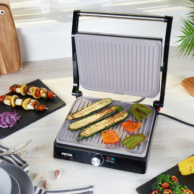 Petra PT4076VDEEU10 XL 180° Elektrogrill und Panini-Presse - Sandwichtoaster mit marblestone Antihaf