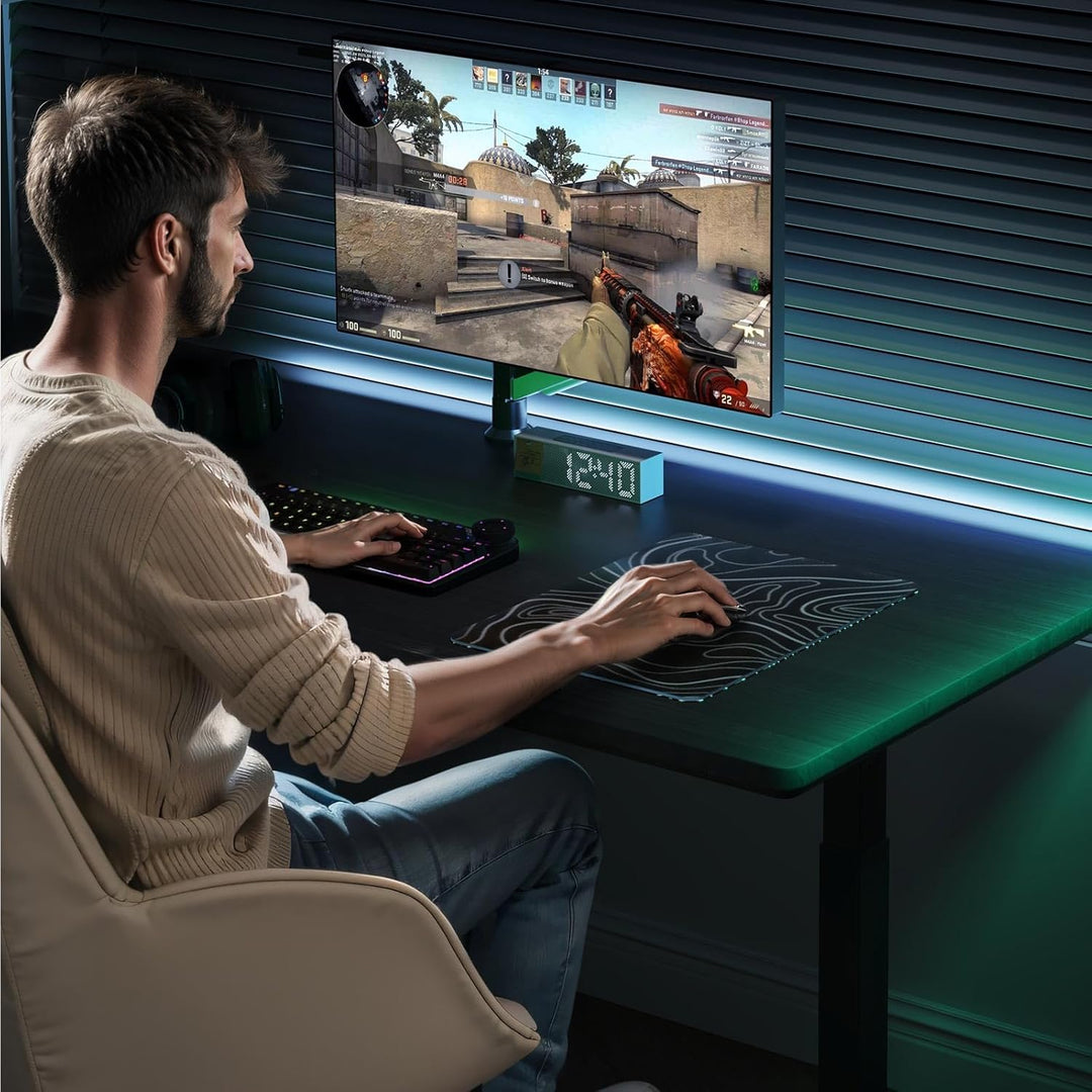 DAWNTREES Glas-Gaming-Mauspad, genaue und schnelle Mausverfolgung, gehärtetes Glas, rutschfeste Gumm