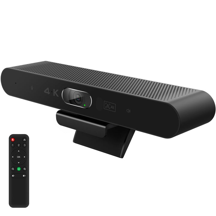 4K Videokonferenz-Webcam mit Mikrofon und Lautsprecher, AI-Powered Kamera für Videokonferenz mit Fer