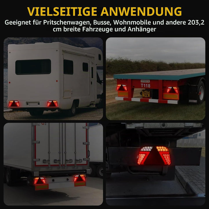 AOHEWEI Anhänger Rückleuchten Kit 12V/24V Wasserdicht Blinker/Bremse/Schwanz/Rückwärts/Nebel/Reflekt