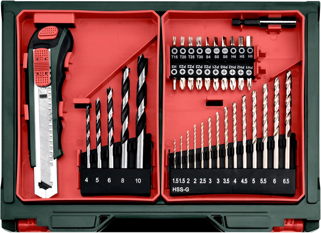 metabo Akku-Bohrschrauber PowerMaxx BS Basic Set - 12 V, 34 Nm Drehmoment, 2 Gänge - Schnellspannboh