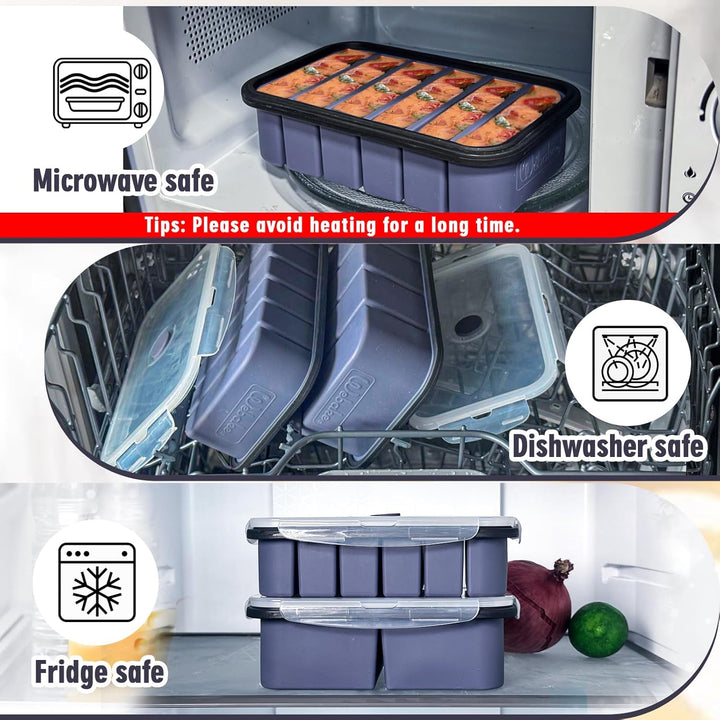 webake Suppen Einfrieren Behälter 2 Stück Silikon Gefrierbehälter mit Deckel 250ml 120ml Silikon Gef