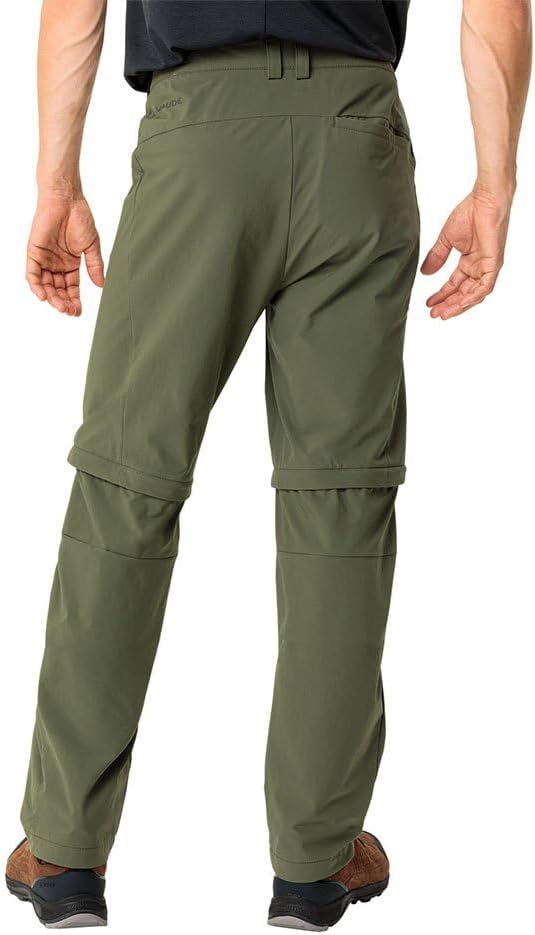 VAUDE Men's Stretch T-Zip Pants II, Hiking Pants Cedar Wood 46-Short, Cedar Wood 46-Short