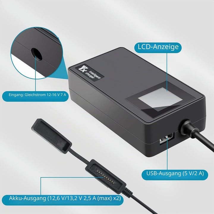 LYONGTECH Akku LCD Kfz Ladegerät für DJI Air 2S, Mavic Air 2 Drohne, 3-in-1 Autoladegerät Batterie 1