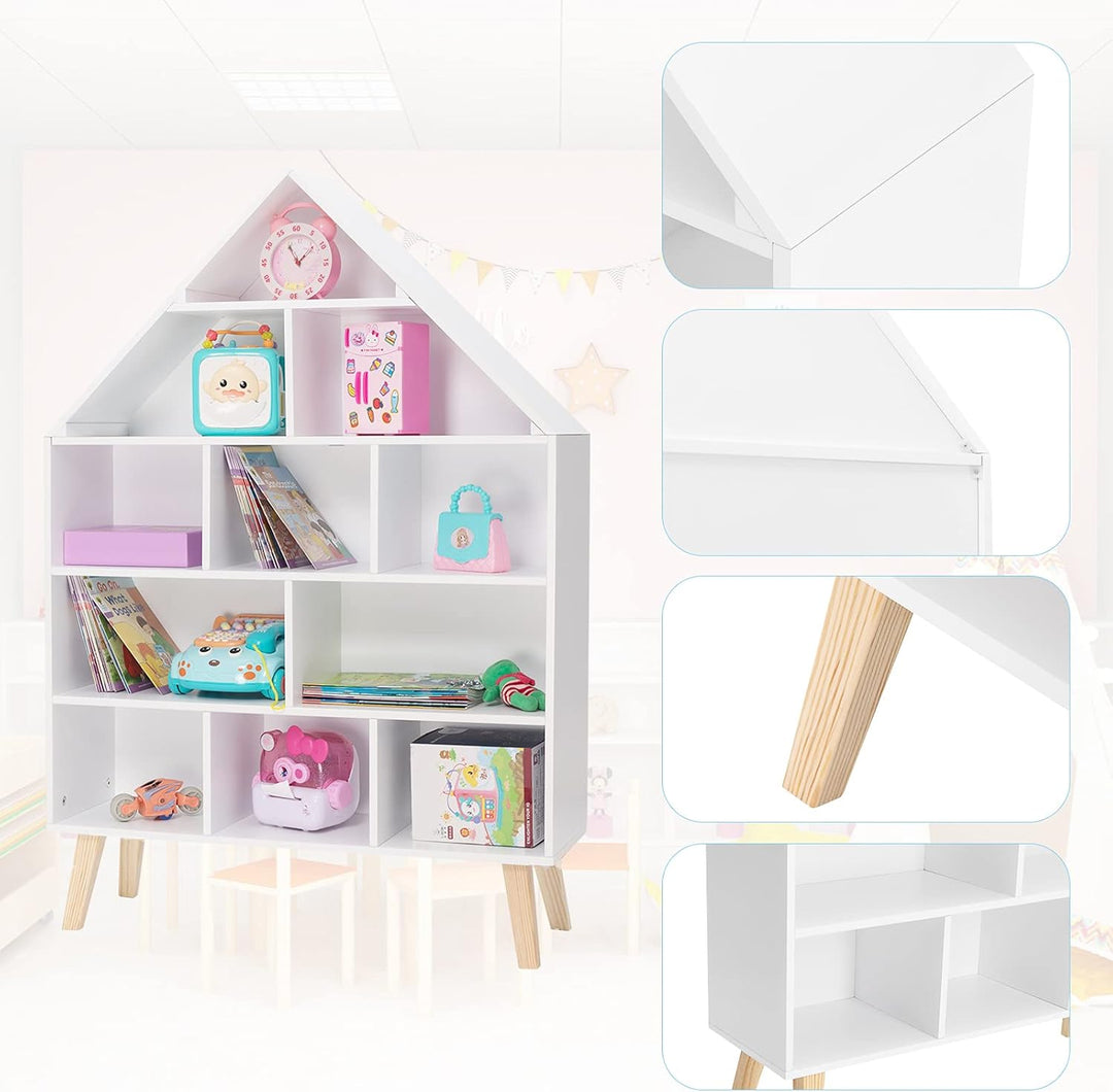 WOLTU Kinder Bücherregal Standregal Hausform Regal Kinderregal Aufbewahrungsregal für Kinder Kinderz