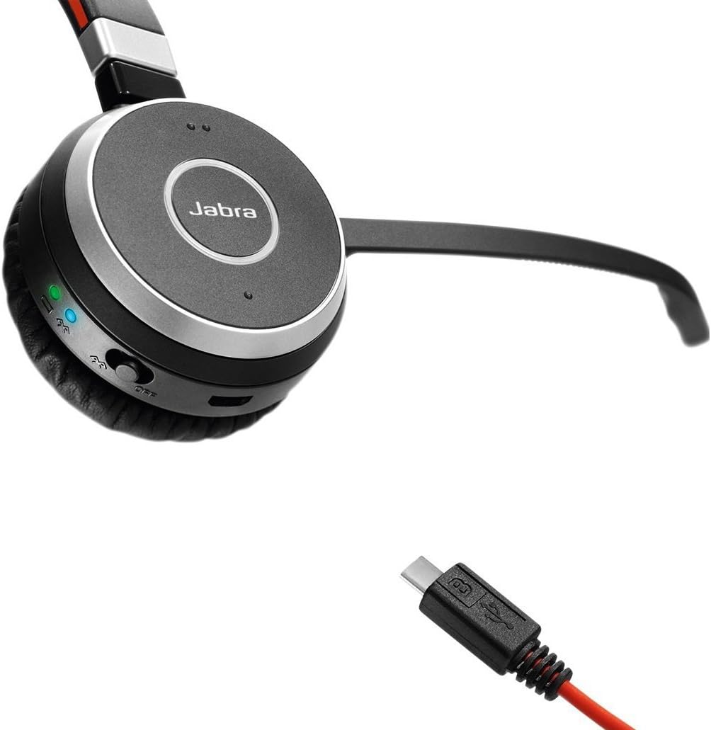 Jabra Evolve 65 Wireless Stereo On-Ear Headset – Microsoft zertifizierte Kopfhörer mit langer Akkula