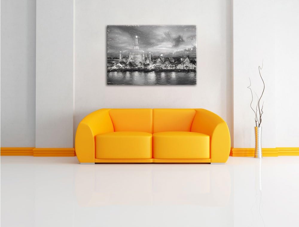 Pixxprint Tempel Bangkok Thailand als Leinwandbild/Grösse: 100x70 cm/Wandbild/Kunstdruck/fertig besp