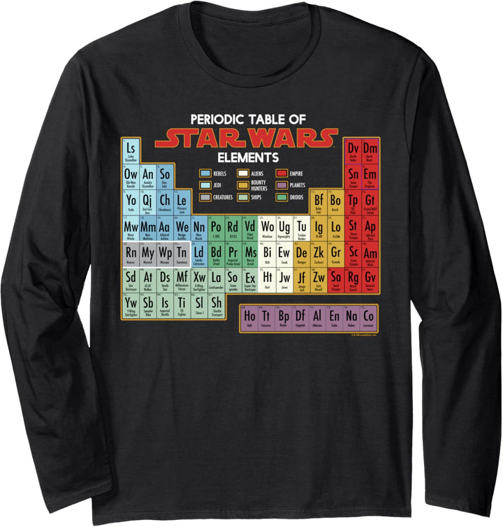 Star Wars Periodic Table Poster Langarmshirt
