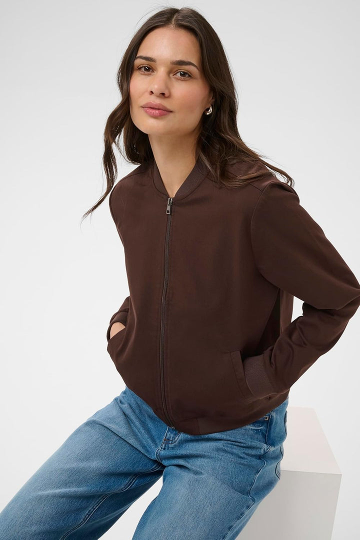 KAFFE Jacke Kalea Damen Jacke Bomberjacke Leichte Sommerjacke Kurz Pilotenjacke Reissverschluss Dünn