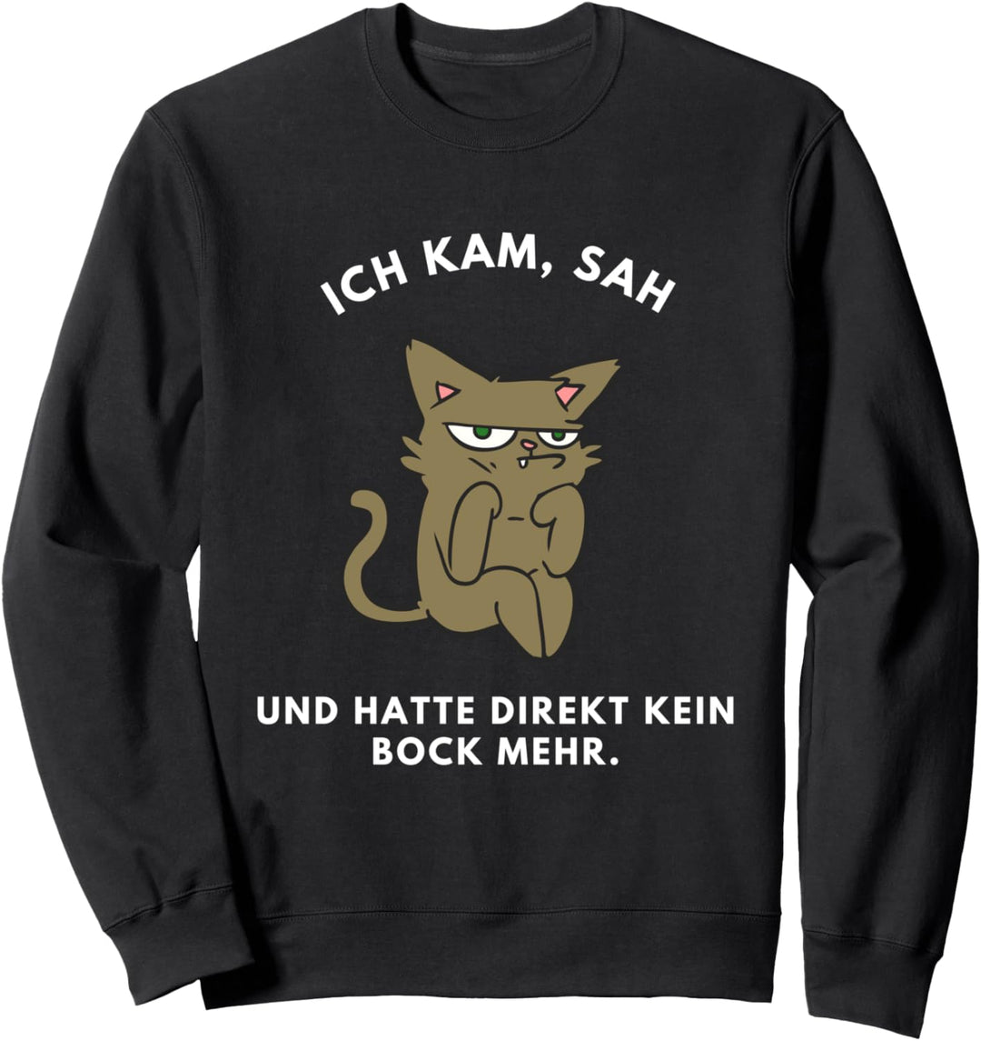 Ich kam sah und hatte direkt keinen bock - Lustige Katze Sweatshirt