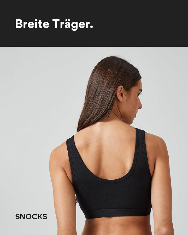 Snocks Soft Bra - Damen BH ohne Bügel, Perfekte Passform und hoher Komfort Dank Bio-Baumwolle, Bügel