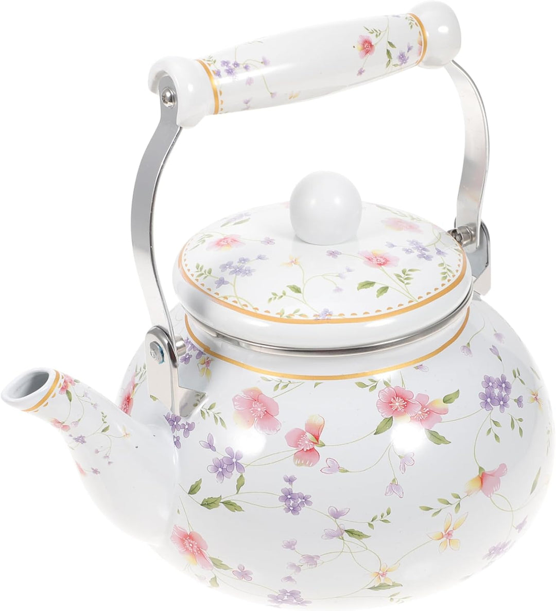 OUNONA Wasserkessel Emaille Teekessel Retro Wasserkocher Gasherd Camping Kaffeekanne Vintage Wassert