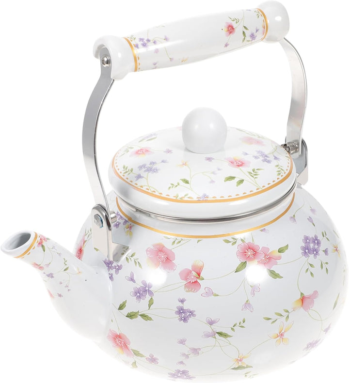 OUNONA Wasserkessel Emaille Teekessel Retro Wasserkocher Gasherd Camping Kaffeekanne Vintage Wassert