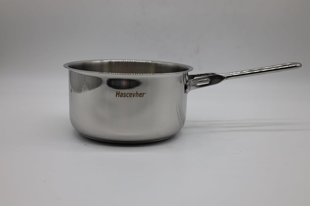 Hascevher Venice Milchtopf 16x9cm, Stielkasserolle 1,7 Liter, hochwertigem Edelstahl