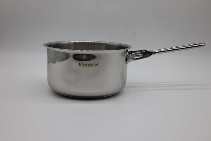 Hascevher Venice Milchtopf 16x9cm, Stielkasserolle 1,7 Liter, hochwertigem Edelstahl