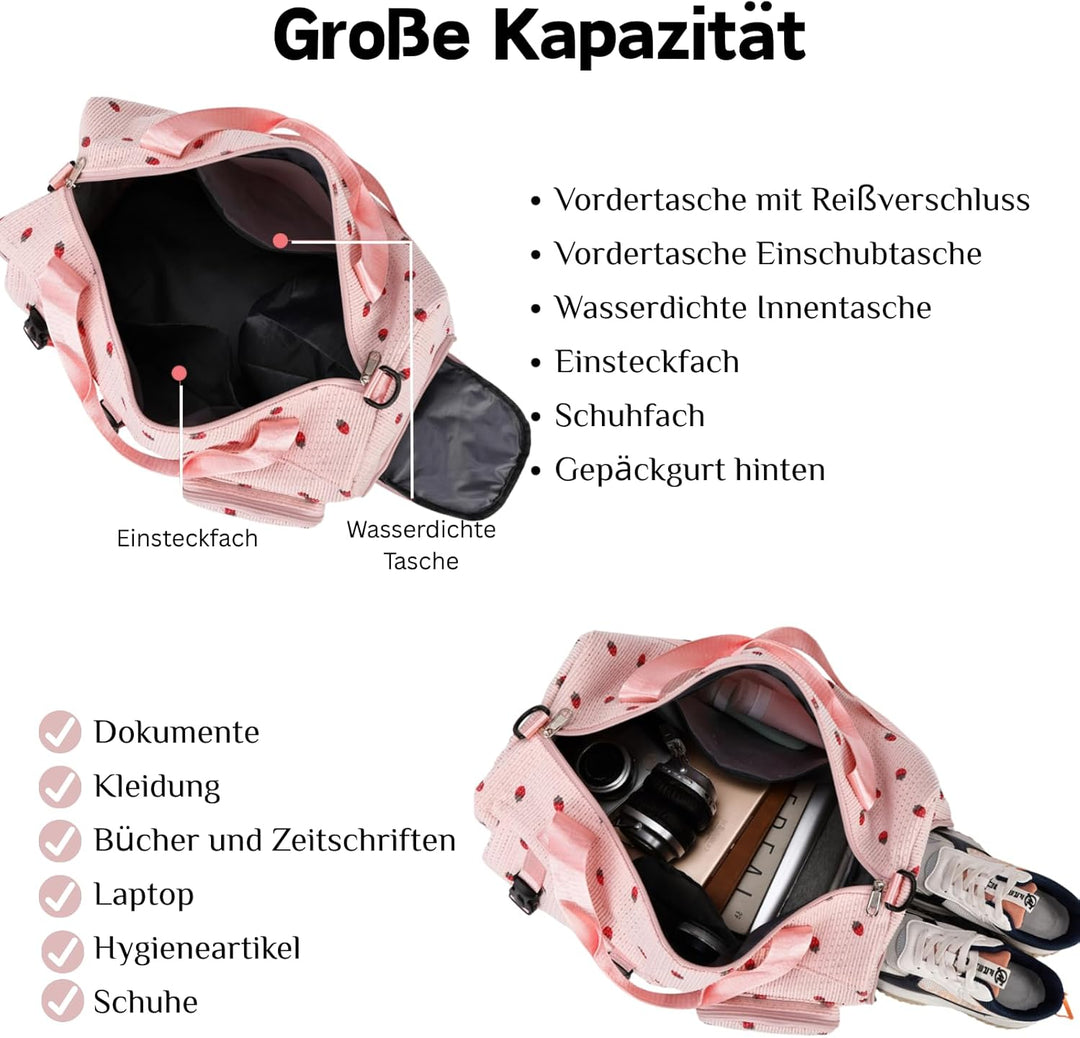 Sporttasche Kinder Mädchen Reisetasche Jungen Damen mit Schuhfach Reisetaschen Weekender Travel Bag