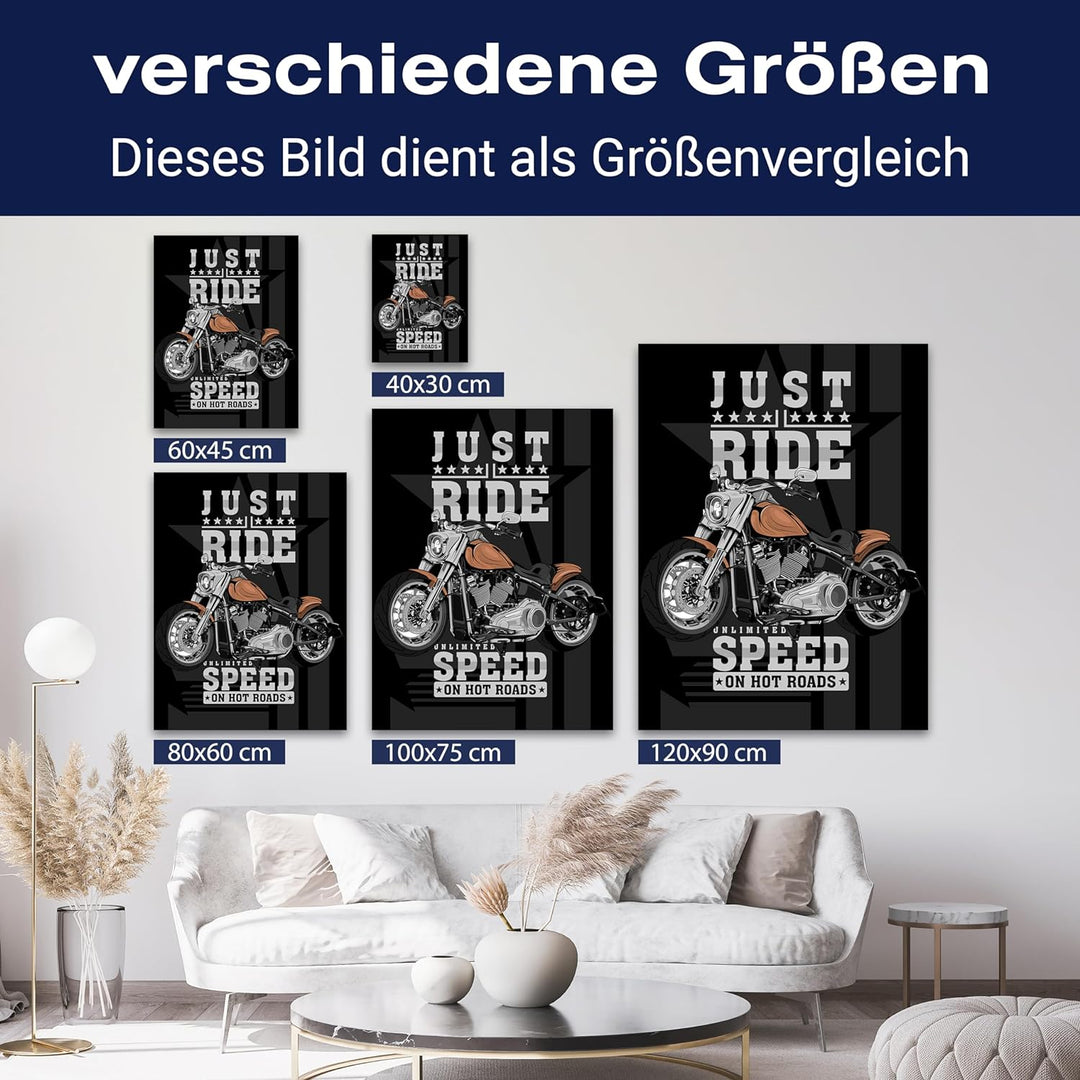 wandmotiv24 Leinwandbild Sport, 100x75cm, Hochformat, Motorrad, Deko, Bilder auf Leinwand, Wanddeko,