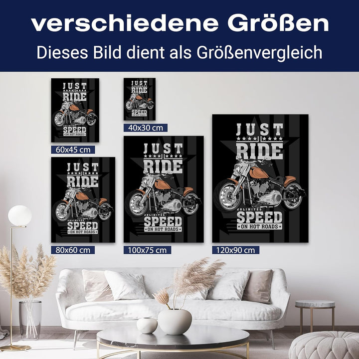 wandmotiv24 Leinwandbild Sport, 100x75cm, Hochformat, Motorrad, Deko, Bilder auf Leinwand, Wanddeko,