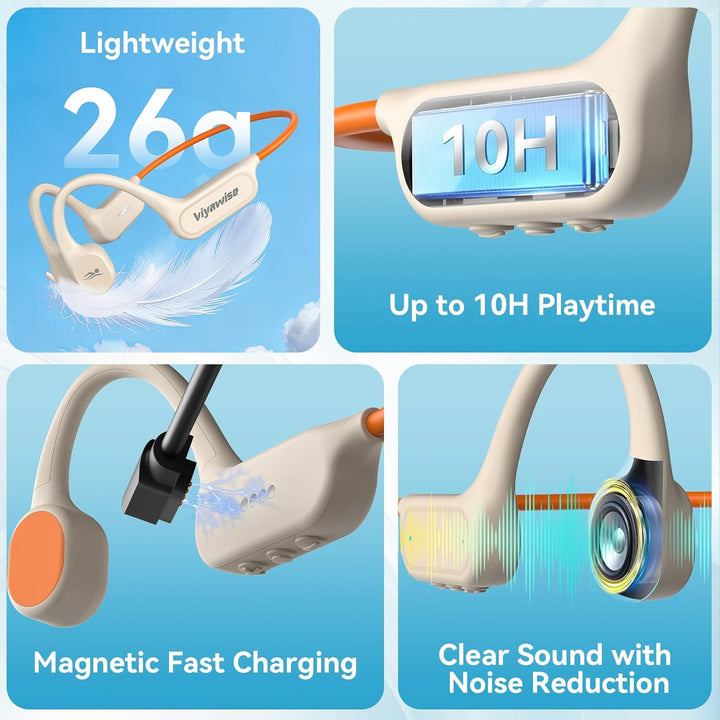 Belife B11 Bone Conduction Headphones, IP68 Waterproof Earbuds for Swimming, 32GB & Bluetooth 6.0 Wi