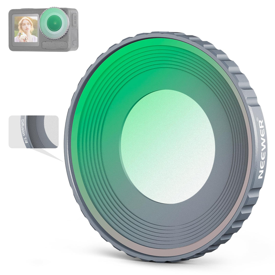 NEEWER Black Diffusion 1/4 Filter, Kompatibel mit DJI Osmo Action 5 Pro und 4, mehrfach beschichtete
