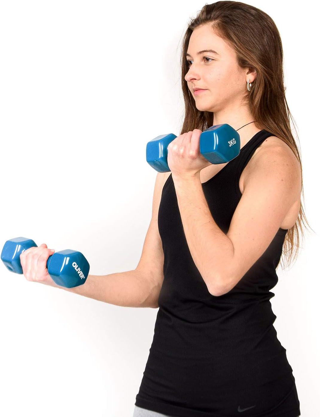 OLIVER Kurzhantelpaar 3er Kombi 3kg Gewichte Kraft Training Vinylummantelung