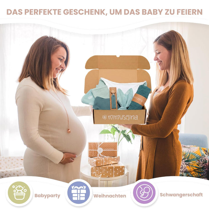MIMUSELINA Pack Neugeborenen Geschenk | Baby Geschenk Mädchen oder Junge | Babygeschenke zur Geburt