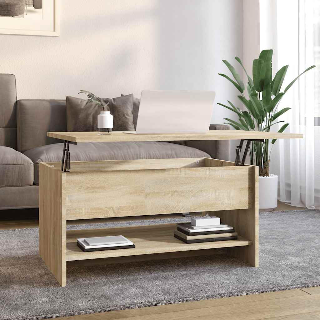 vidaXL Couchtisch Höhenverstellbar Kaffeetisch Beistelltisch Wohnzimmertisch Sofatisch mit Stauraum