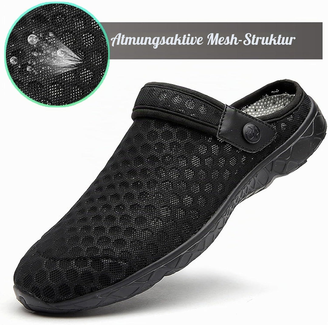 Unisex Clogs Hausschuhe Atmungsaktiv Mesh Pantoletten Sommer Beach Freizeit Schuhe rutschfest Weiche