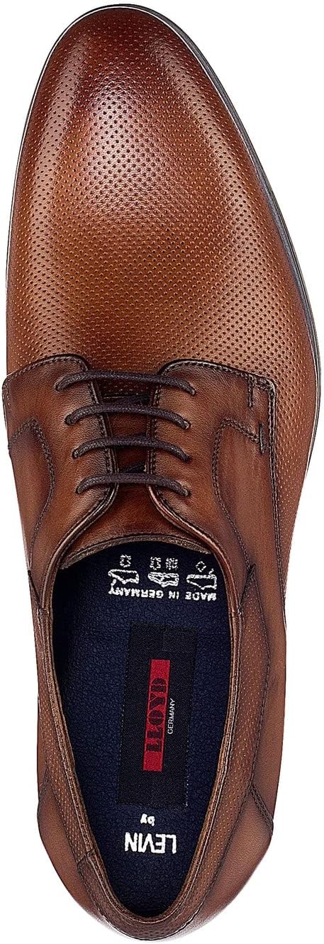 LLOYD Herren Schnürhalbschuhe Levin, Männer Businessschuhe,Derby,Normalweit 44.5 EU Cognac, 44.5 EU