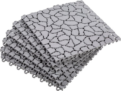 UPP Gartenplatten 30x30 cm | Stein | Wetterfester Bodenbelag, Bodenfliese, Klickfliese für Balkon, G