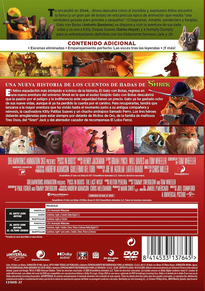 El gato con botas pack 1-2 - DVD